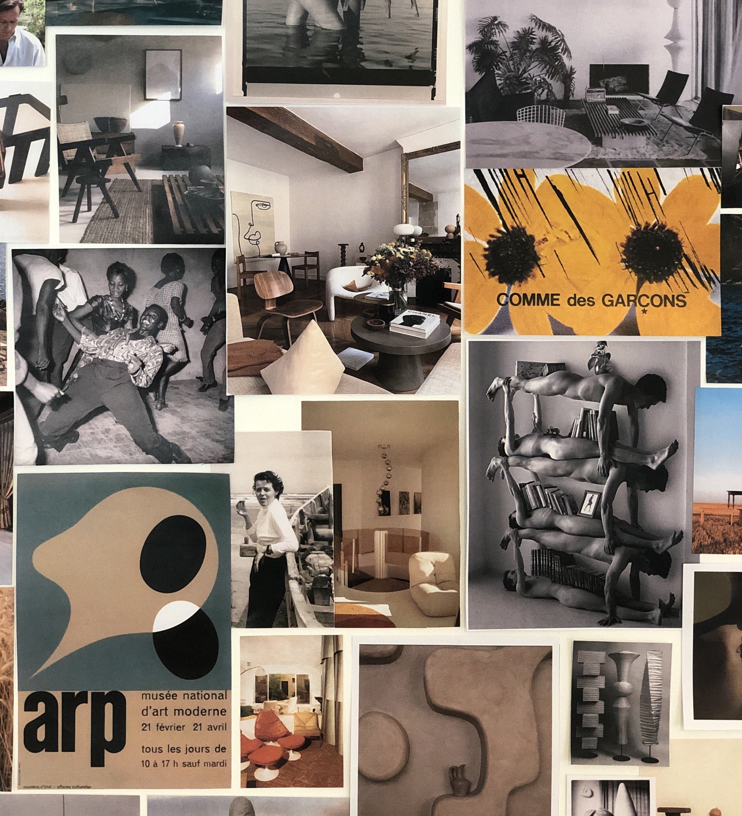 Moodboard d'inspirations de la marque Bien Paris Jean Arp Charotte Perriand
