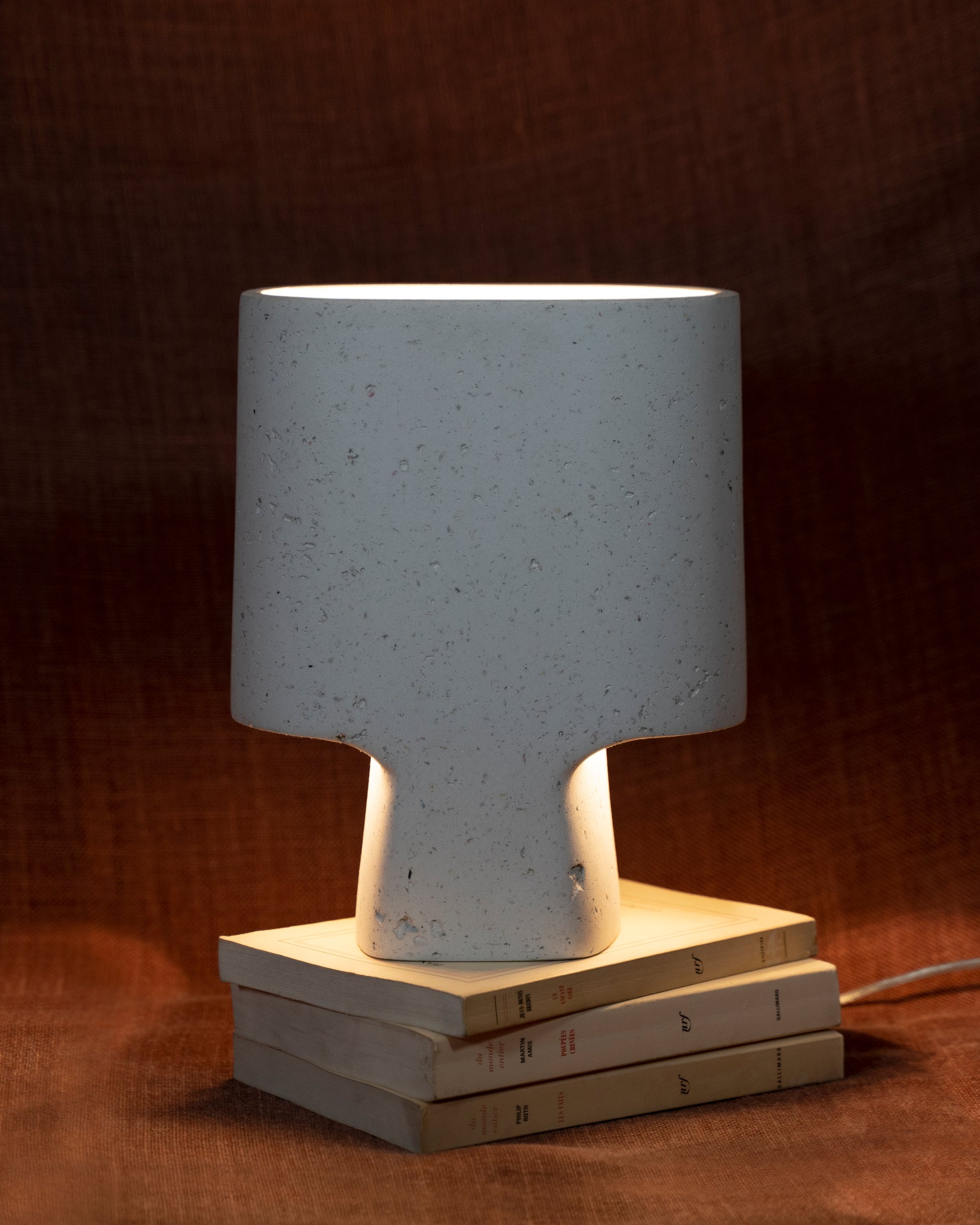Lampe de table décoration design bonsoirs lin matériaux écologique naturel